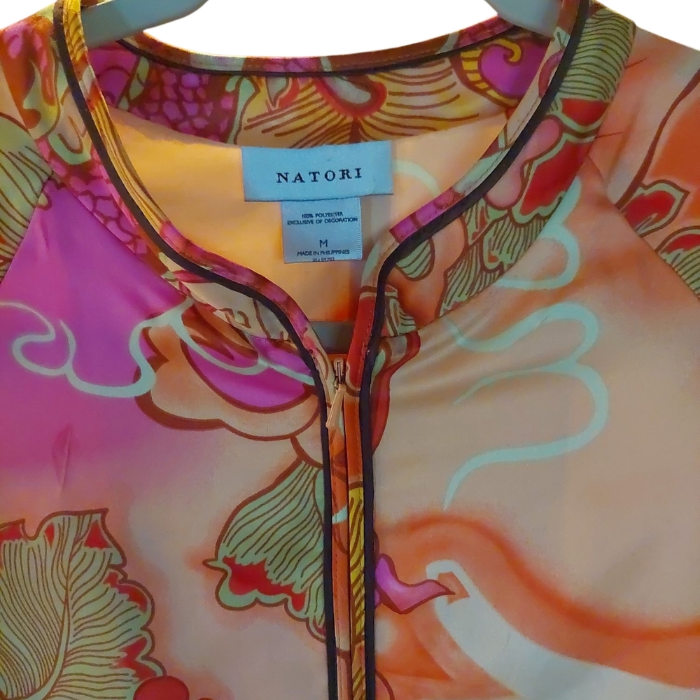 Vibrant Natori Floral Maxi Housedress - Picture 2 of 5